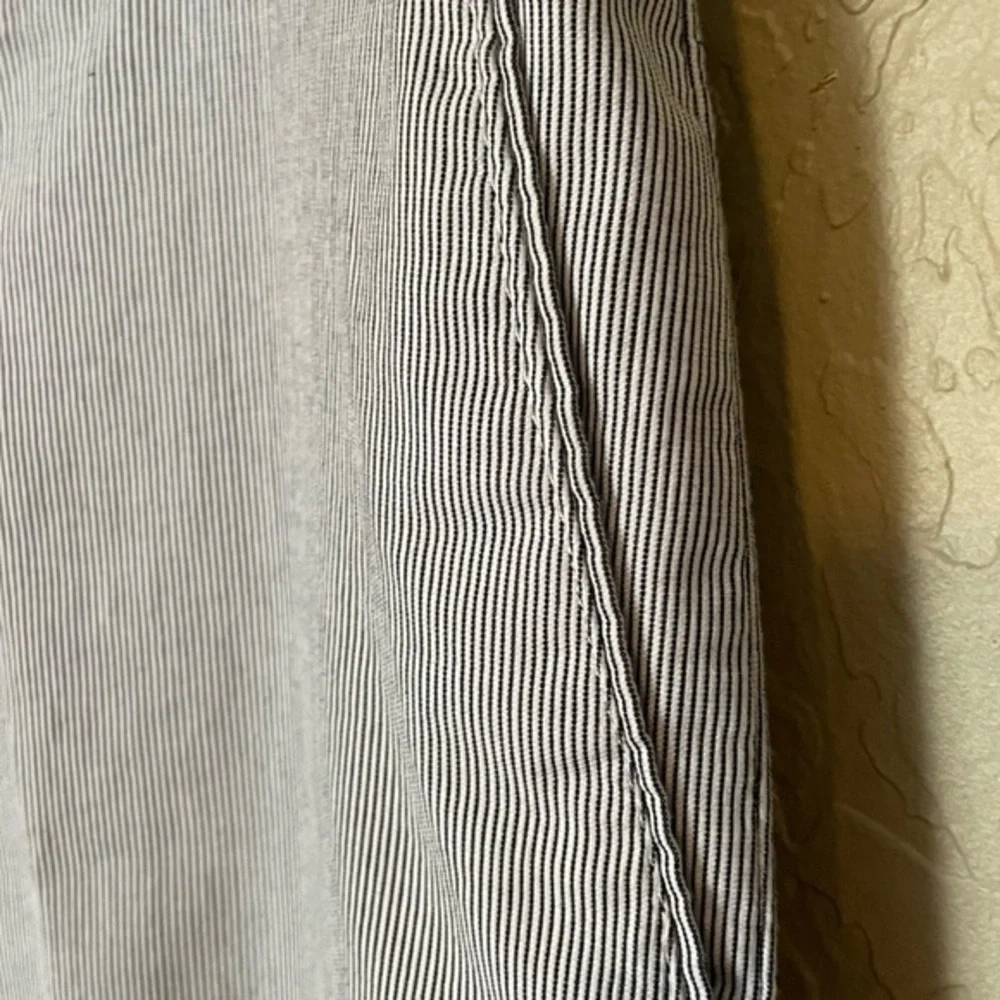 Alan Flusser Blue and White Striped Seersucker Pants 100% Cotton Size 34/30‎